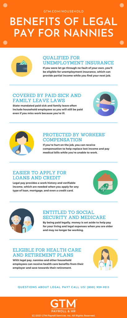 benefits of legal pay for nannies infographic