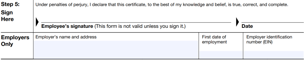 form w4 step 5